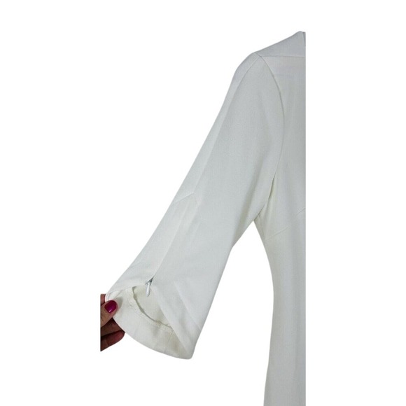 Calvin Klein Cream Zip Sleeve Sheath Dress Size 6 NWT - Picture 2 of 3